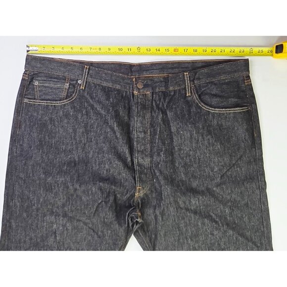 Levis Size 48X32 Mens 501 Blue Button Fly Cotton 5 Pocket Logo Tag Jeans - Picture 2 of 13